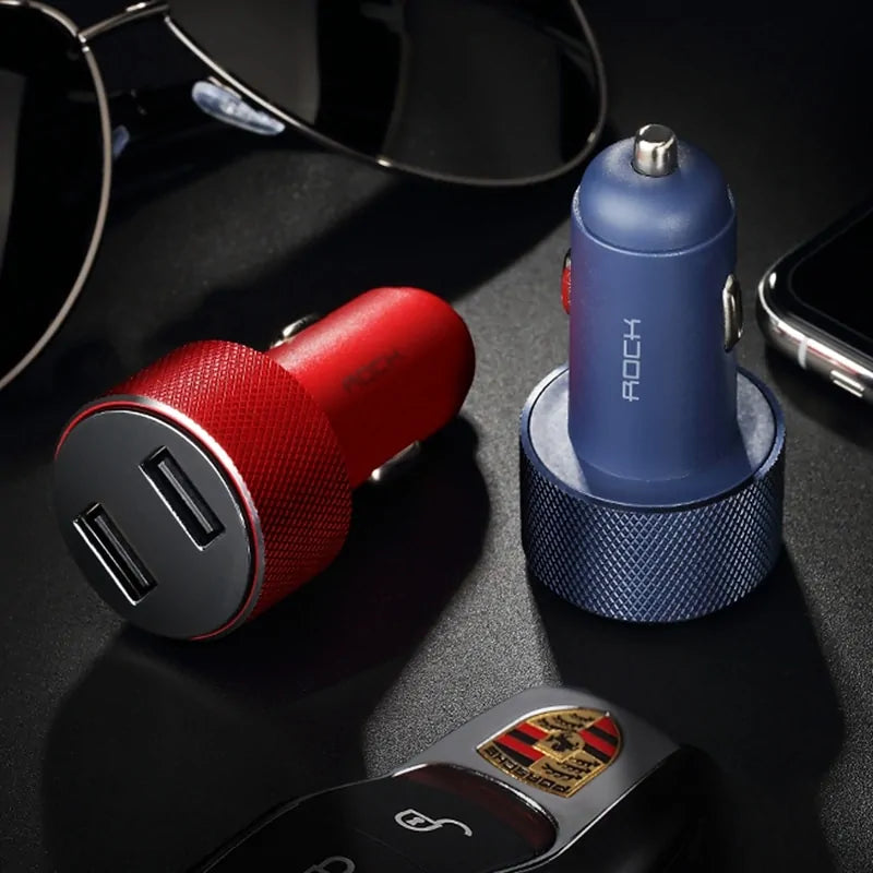 Mini Dual USB Car Charger LED Display