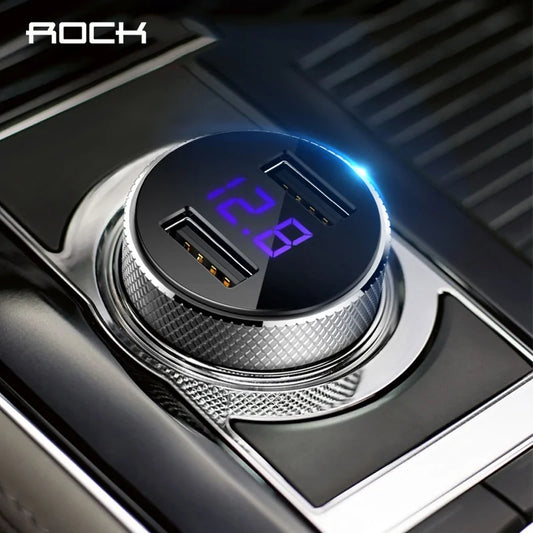 Mini Dual USB Car Charger LED Display