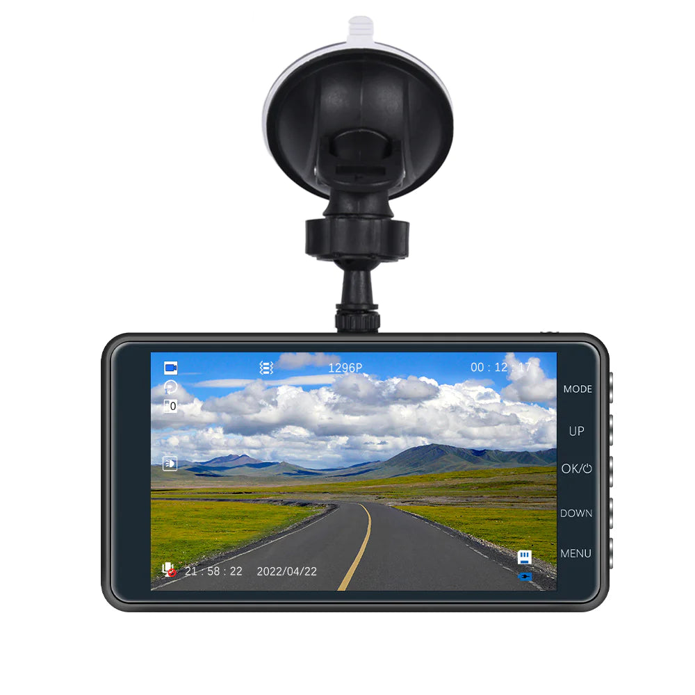 HD 1080P Car Dual Lens Dash Cam 4" DVR Recorder Front & Rear Camera Night Vision