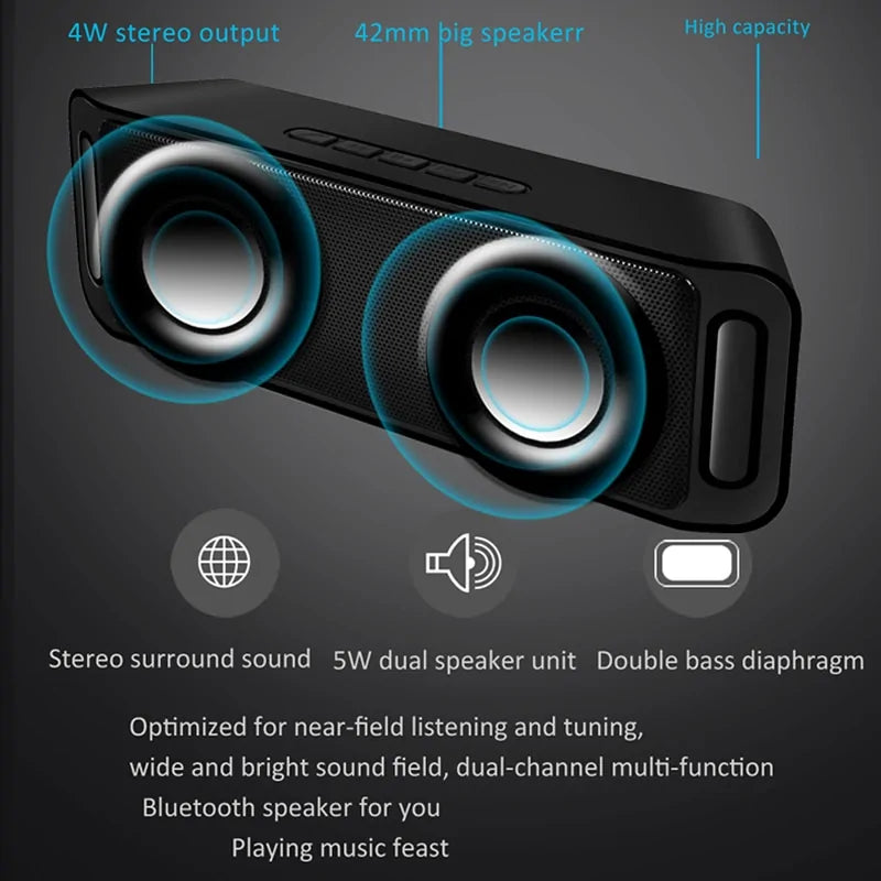 Bluetooth Speaker Wireless Portable Stereo Sound Big Power 10W System